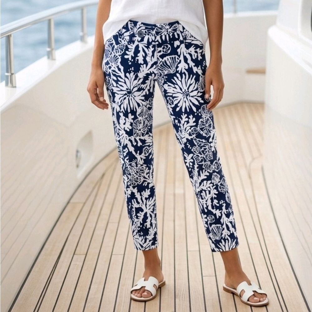 Lilly Pulitzer Nautical Seashell Capri Pants Coastal Granddaughter Preppy Resort